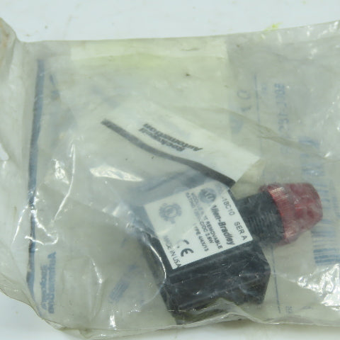 Allen Bradley 800L-18C10R Ser A 18mm Red Indicator Light Incandescent 120VAC NEW