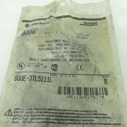 Allen Bradley 800E-3TL5X11L Transformer Module W/ Latch 110/120V