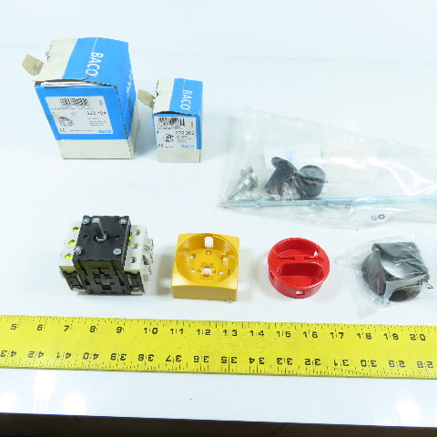 Baco 222104 50A 600VAC Disconnect Switch W/ Accessories 222 269 & 222 274 New