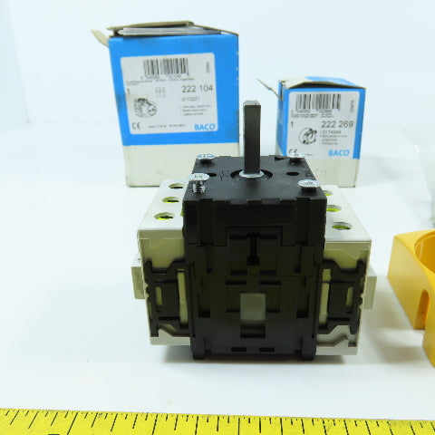 Baco 222104 50A 600VAC Disconnect Switch W/ Accessories 222 269 & 222 274 New