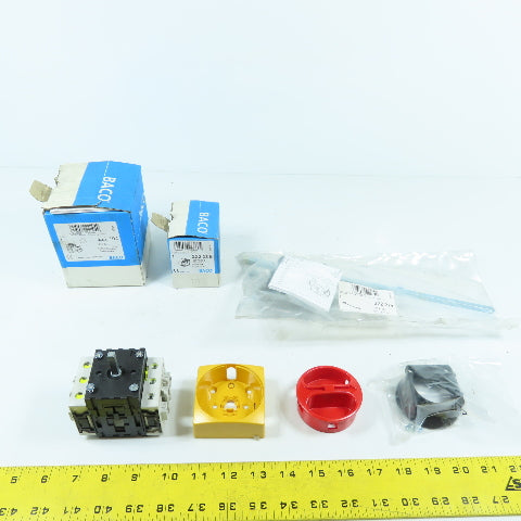 Baco 222104 50A 600VAC Disconnect Switch W/ Accessories 222 269 & 222 274 New