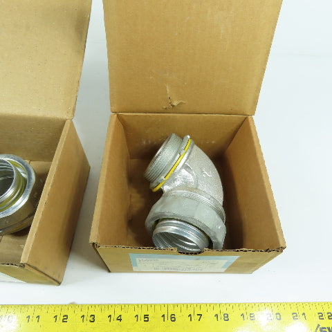 Crouse-Hinds LT20090 2" 90° Male Conduit Connector & LT200 Straight Lot/2