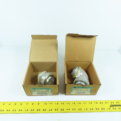 Crouse-Hinds LT20090 2" 90° Male Conduit Connector & LT200 Straight Lot/2