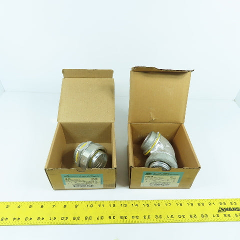 Crouse-Hinds LT20090 2" 90° Male Conduit Connector & LT200 Straight Lot/2