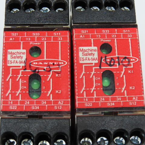 Banner ES-FA-9AA 2 Channel Safety Relay Lot Of 2