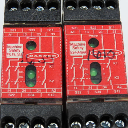 Banner ES-FA-9AA 2 Channel Safety Relay Lot Of 2