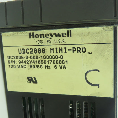 Honeywell DC200E-0-000-100000-0 UDC2000 Mini-Pro Digital Controller 120VAC 6VA