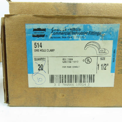 Crouse-Hinds 514 1-1/2" One Hole Rigid Conduit Clamp Lot Of 85