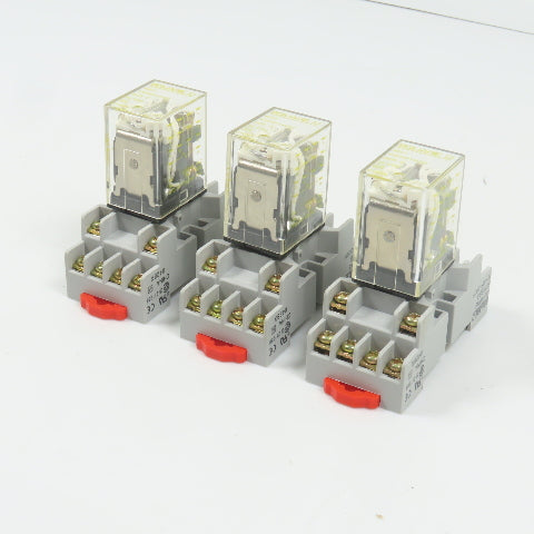 Square D RSD4P14V53 8501 24VDC Relay & Base 3A 120/240VAC 1/10HP Lot Of 3