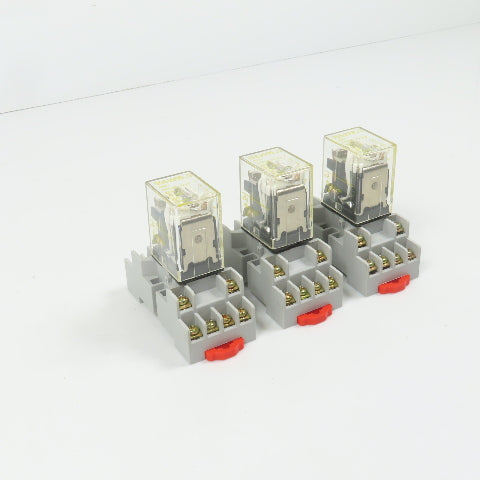 Square D RSD4P14V53 8501 24VDC Relay & Base 3A 120/240VAC 1/10HP Lot Of 3