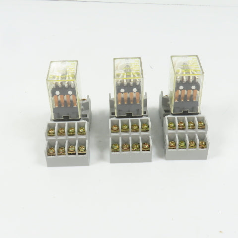 Square D RSD4P14V53 8501 24VDC Relay & Base 3A 120/240VAC 1/10HP Lot Of 3
