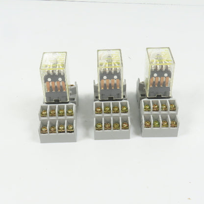 Square D RSD4P14V53 8501 24VDC Relay & Base 3A 120/240VAC 1/10HP Lot Of 3