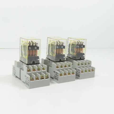 Square D RSD4P14V53 8501 24VDC Relay & Base 3A 120/240VAC 1/10HP Lot Of 3