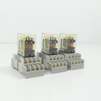 Square D RSD4P14V53 8501 24VDC Relay & Base 3A 120/240VAC 1/10HP Lot Of 3