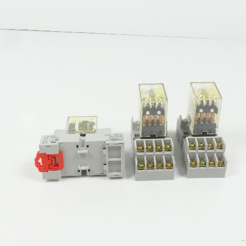 Square D RSD4P14V53 8501 24VDC Relay & Base 3A 120/240VAC 1/10HP Lot Of 3