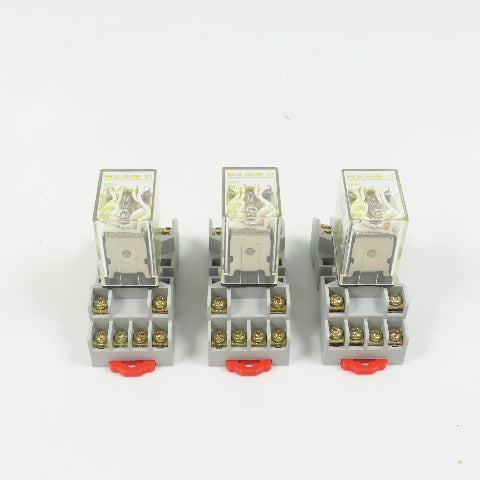Square D RSD4P14V53 8501 24VDC Relay & Base 3A 120/240VAC 1/10HP Lot Of 3