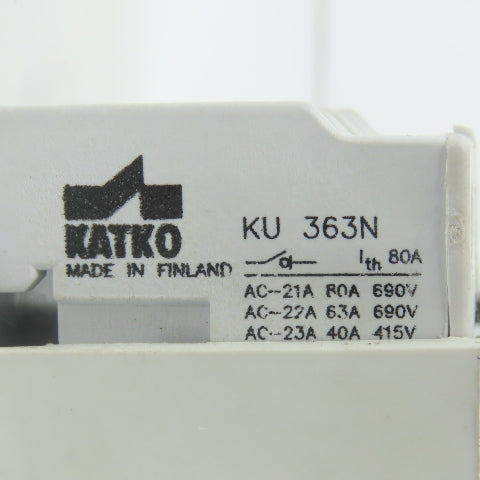 Katko KU 363N 60A 600V Panel Mount Manual Motor Disconnect Switch 25HP