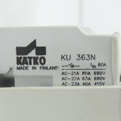 Katko KU 363N 60A 600V Panel Mount Manual Motor Disconnect Switch 25HP