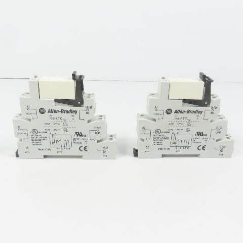 Allen Bradley 700-TBR224 Ser A Terminal Block Relay W/ 700-HLT12 Base Lot Of 2