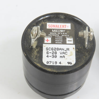 Mallory SC628ANJR Sonalert Panel Mount Warning Buzzer 6-28VAC Lot of 2