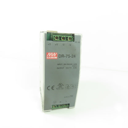 Mean Well DR-75-24 Power Supply 100-240VAC 2.0A Input 24V 3.2A Output