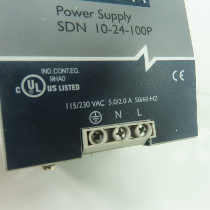 Sola SDN 10-24-100P Power Supply 115/230VAC 5/2A Input 24VDC 10A Output
