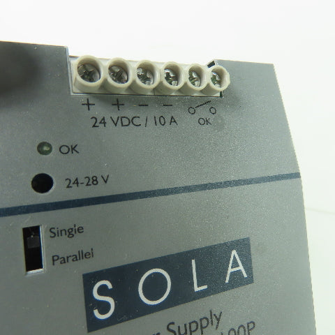 Sola SDN 10-24-100P Power Supply 115/230VAC 5/2A Input 24VDC 10A Output