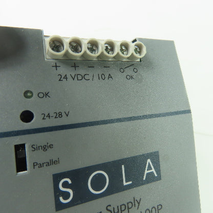 Sola SDN 10-24-100P Power Supply 115/230VAC 5/2A Input 24VDC 10A Output