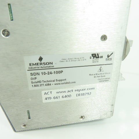 Sola SDN 10-24-100P Power Supply 115/230VAC 5/2A Input 24VDC 10A Output