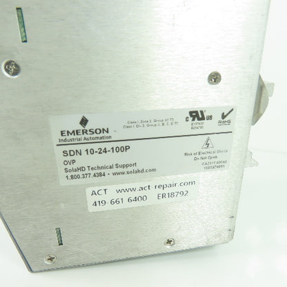 Sola SDN 10-24-100P Power Supply 115/230VAC 5/2A Input 24VDC 10A Output