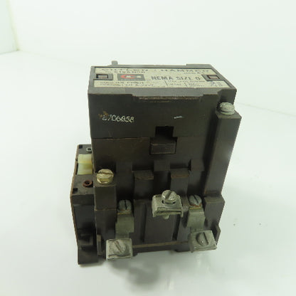 Cutler-Hammer C10B-1 Nema Size 0 Lighting Contactor 3Ph 18A 120V Coil