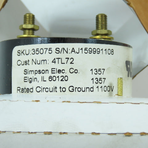 Simpson 35075 Analog Panel Meter 0-50 AC Amperes 1357M-0-50/5 ACA 3.5 UL WV