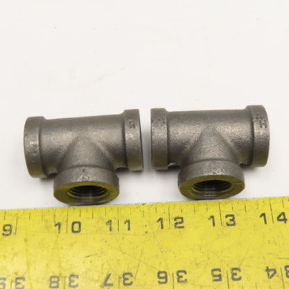 Ward 1/2" NPT Malleable Black Iron Pipe Tee Lot Of 2