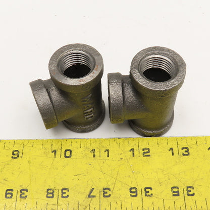 Ward 1/2" NPT Malleable Black Iron Pipe Tee Lot Of 2
