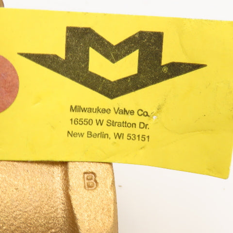 Milwaukee Valve Co. 1-1/4" Brass Swing Check Valve USA