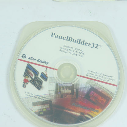 Allen Bradley 2711-ND3 Ser E Ver 3.80 PanelBuilder 32 Disc & Manuals Only