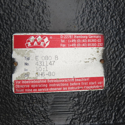ZAE E 080 B 10:1 3.0kW Gear Motor 230/400V 3PH 50HZ 144RPM Out W/ Brake 24V