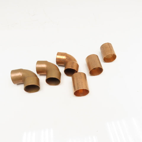 Elkhart Products 1-1/2" Copper Sweat Couplings 90° Elbows Pipe Fittings Lot Of 6