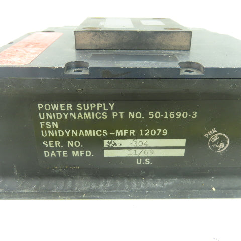 Unidynamics 50-1690-3 Power Supply MFR 12079
