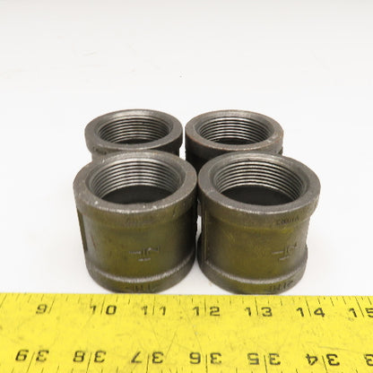 1-1/2" NPT Malleable Iron Pipe Coupling Fitting Lot Of 4