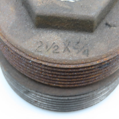 Anvil 2-1/2" x 3/4" NPT Malleable Black Iron Pipe Reducer Bushing Lot Of 2