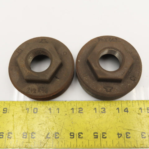 Anvil 2-1/2" x 3/4" NPT Malleable Black Iron Pipe Reducer Bushing Lot Of 2