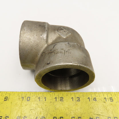 2" Stainless Steel Class 3000 Socket Weld 90° Elbow