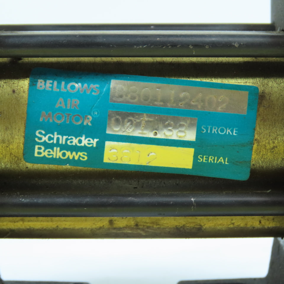 Schrader B80112402 Double Acting Air Cylinder 1.38" Stroke 5/8" Rod 1.25" Bore