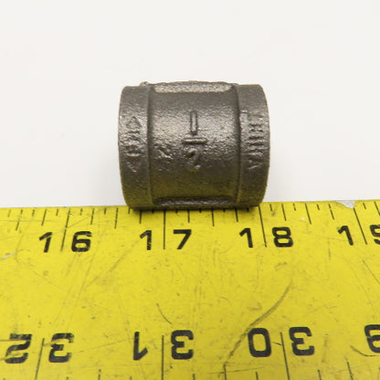 1/2" NPT Malleable Black Iron Pipe Coupling Lot Of 7