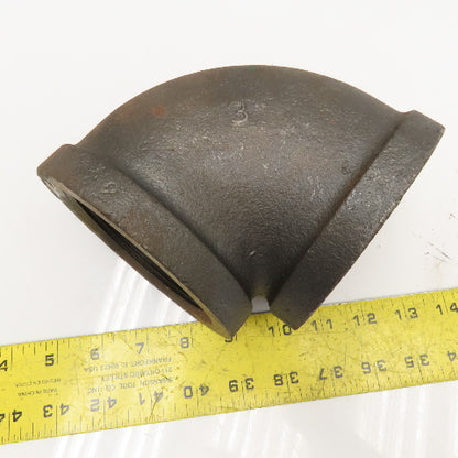 Ward 3" NPT Malleable Iron Pipe Fitting Elbow 90° USA