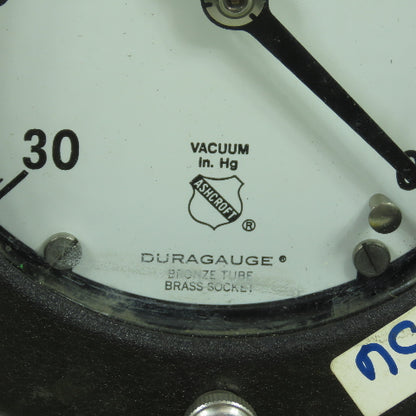 Duragauge 4-1/4" Vacuum in. Hg Pressure Gauge 30-0