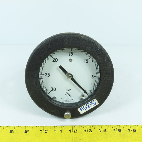 Duragauge 4-1/4" Vacuum in. Hg Pressure Gauge 30-0