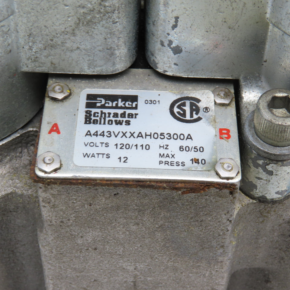 Parker A443VXXAH05300A 5/3 Position Closed Center Directional Valve 120/110V