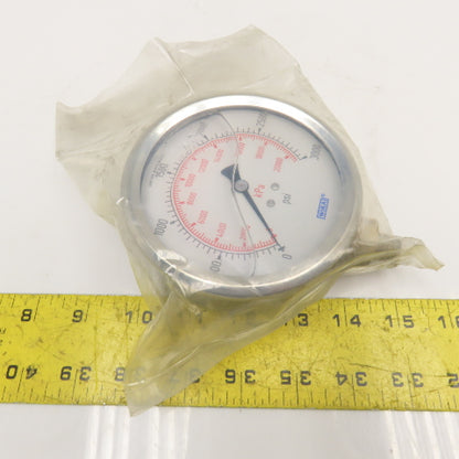Wika 0-3000PSI 0-20,000kPa Pressure Gauge Filled 1/4" NPT 4-1/4"